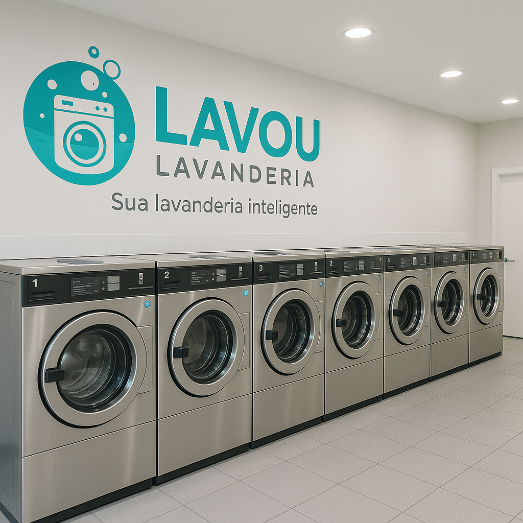 Interior da Lavou Lavanderia com máquinas modernas